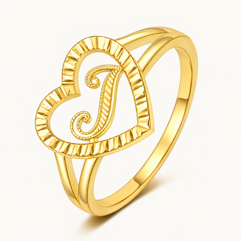 Personalized Heart Initial Ring