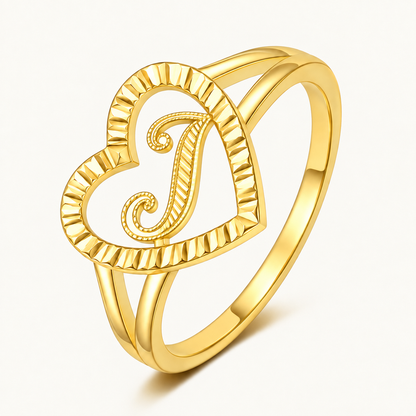 Personalized Heart Initial Ring