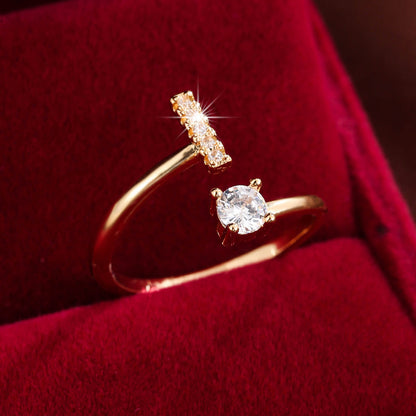 Adjustable Initial Ring – Zircon 26-Letter Band