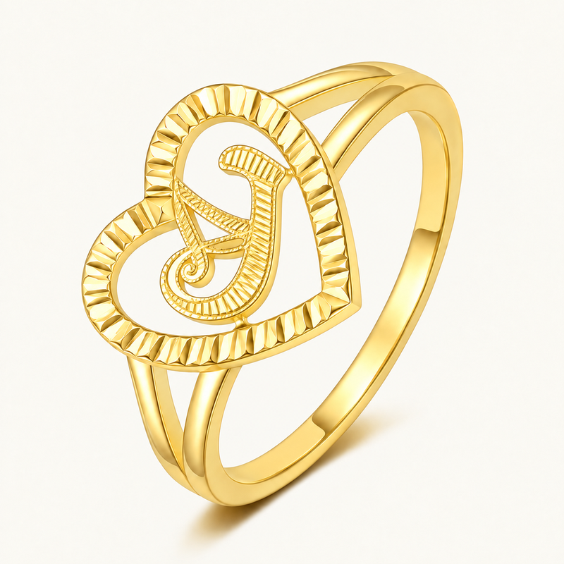 Personalized Heart Initial Ring