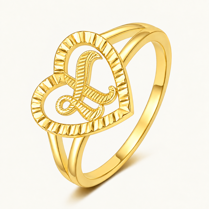 Personalized Heart Initial Ring