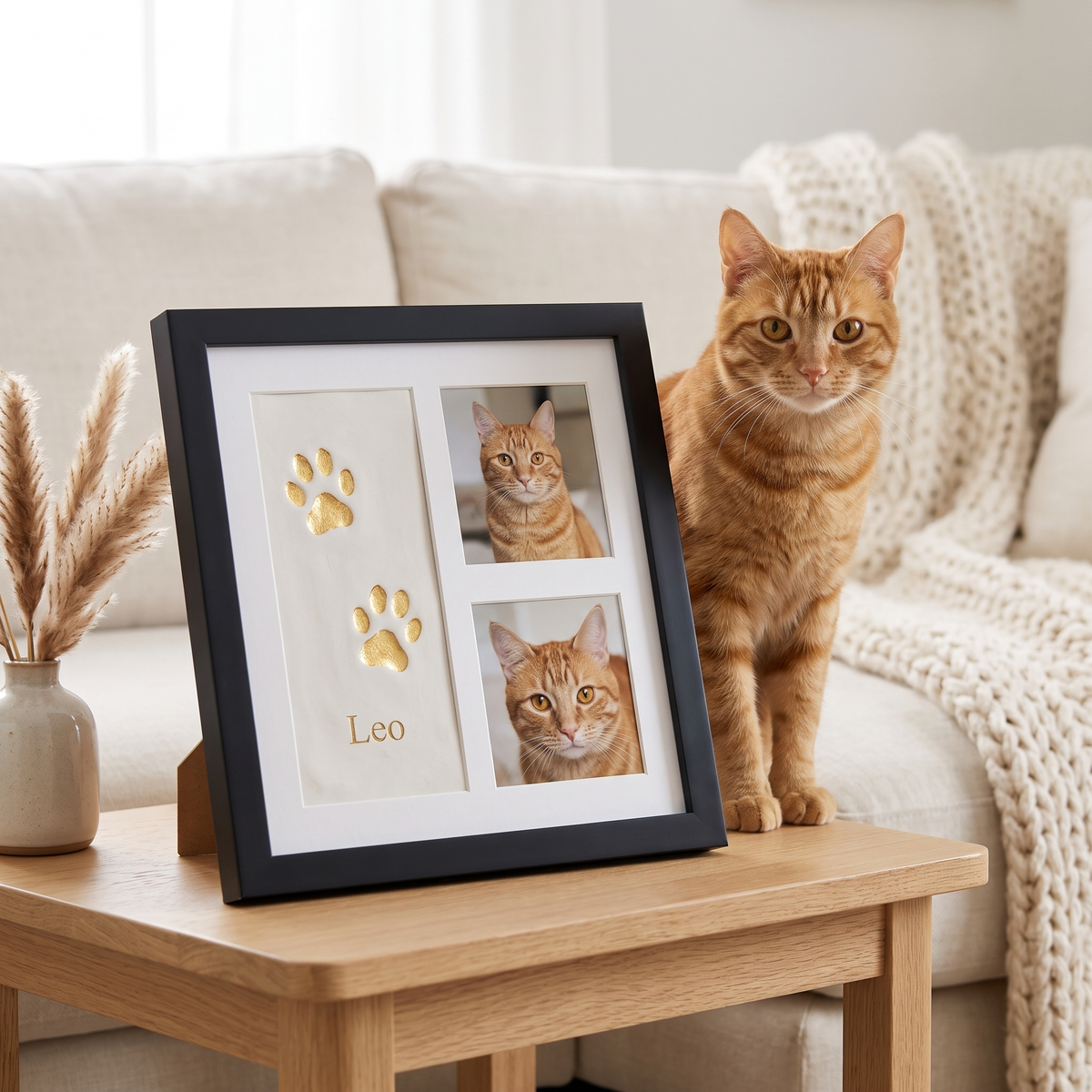Pet Paw Print Keepsake Frame Forever in Our Hearts