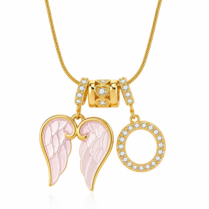 Angel Wing Initial Necklace