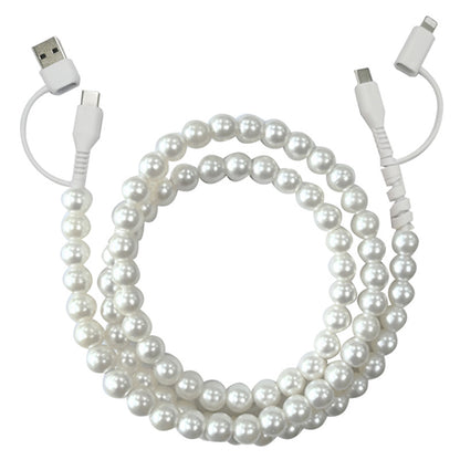 Four-in-One Stylish Pearl-Bead Shine Charging & Data Cable