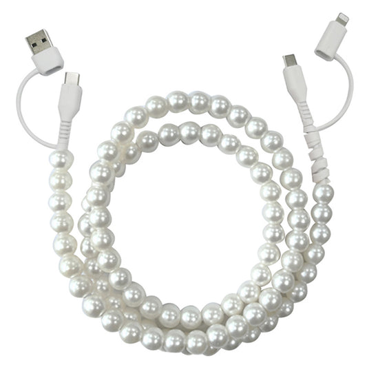Four-in-One Stylish Pearl-Bead Shine Charging & Data Cable