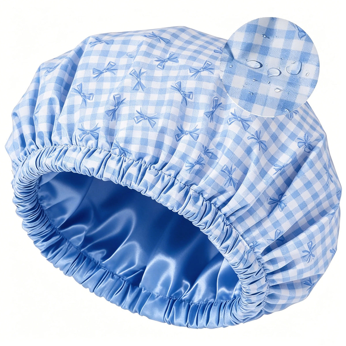Satin-Lined Hair Protection Shower Cap