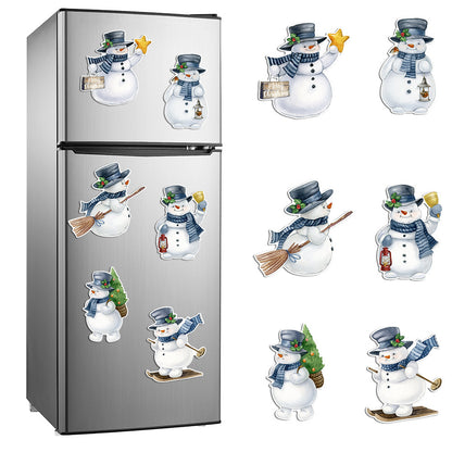 Christmas Refrigerator Magnets, DIY Fridge Santa Reindeer Snowman for Fridge Garage Kitchen Metal Door Christmas Decoration