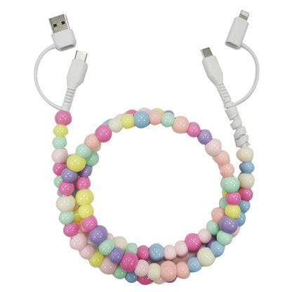 Four-in-One Stylish Pearl-Bead Shine Charging & Data Cable