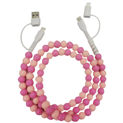 Four-in-One Stylish Pearl-Bead Shine Charging & Data Cable
