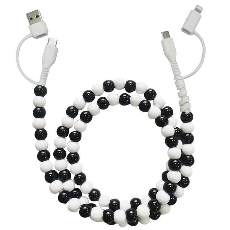 Four-in-One Stylish Pearl-Bead Shine Charging & Data Cable