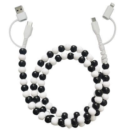 Four-in-One Stylish Pearl-Bead Shine Charging & Data Cable