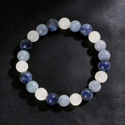 Peaceful Mind Blue & White Crystal Bracelet