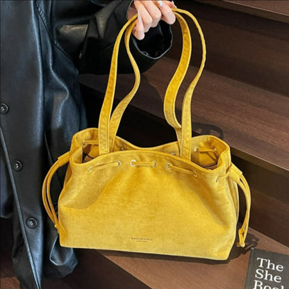 Women’s Retro Drawstring Large-Capacity Tote Bag