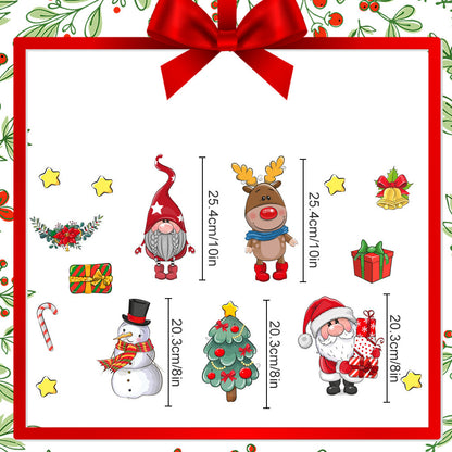 Christmas Refrigerator Magnets, DIY Fridge Santa Reindeer Snowman for Fridge Garage Kitchen Metal Door Christmas Decoration