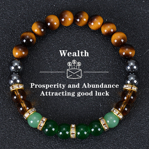 Money Bracelet with Black Onyx and Tiger's Eye