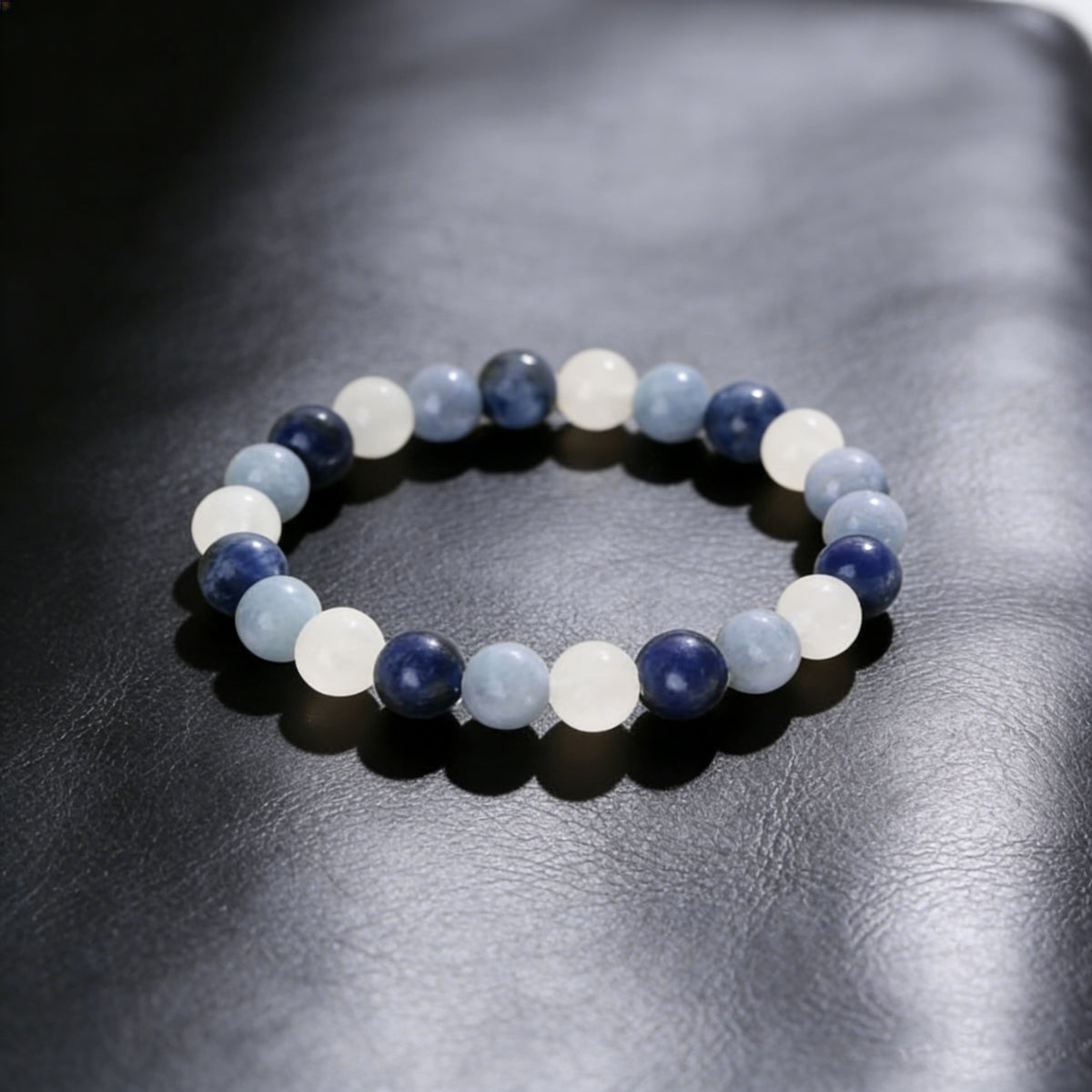 Peaceful Mind Blue & White Crystal Bracelet