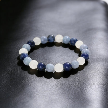 Peaceful Mind Blue & White Crystal Bracelet