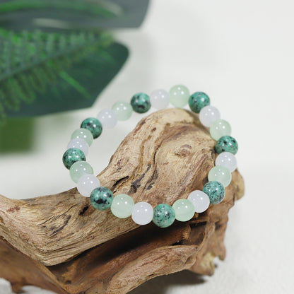 Dream in Bloom Green & White Crystal Bracelet