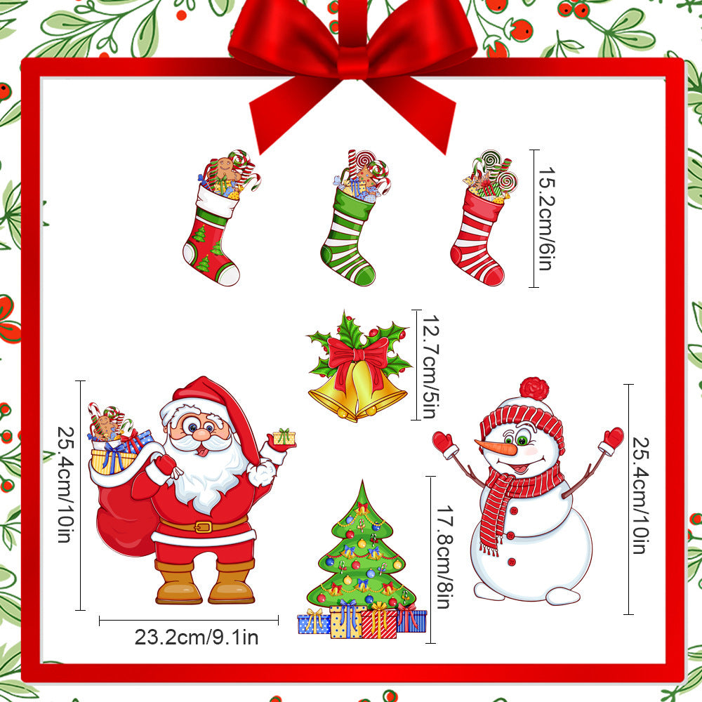 Christmas Refrigerator Magnets, DIY Fridge Santa Reindeer Snowman for Fridge Garage Kitchen Metal Door Christmas Decoration