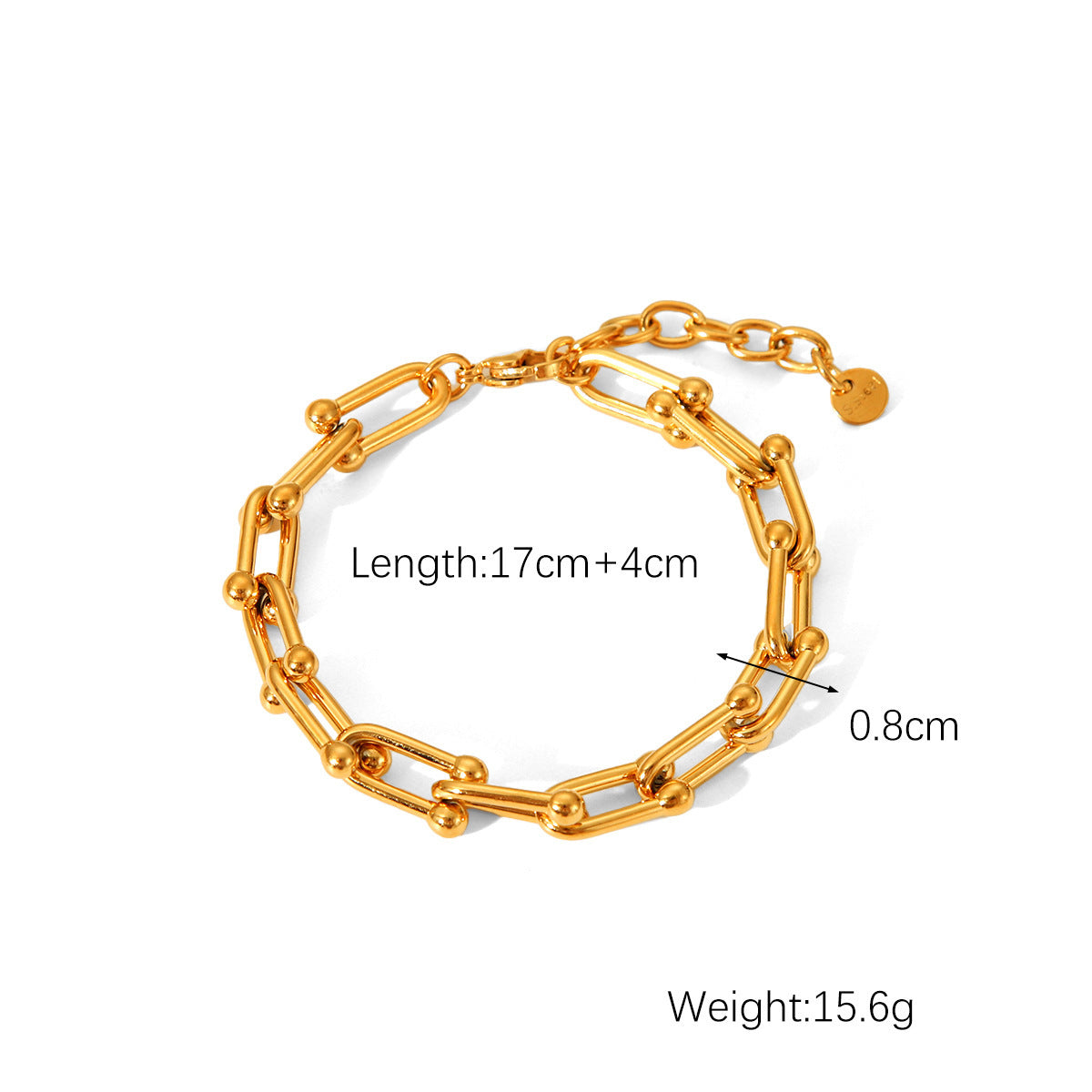 14K Gold Plated Chunky Bamboo Link Necklace