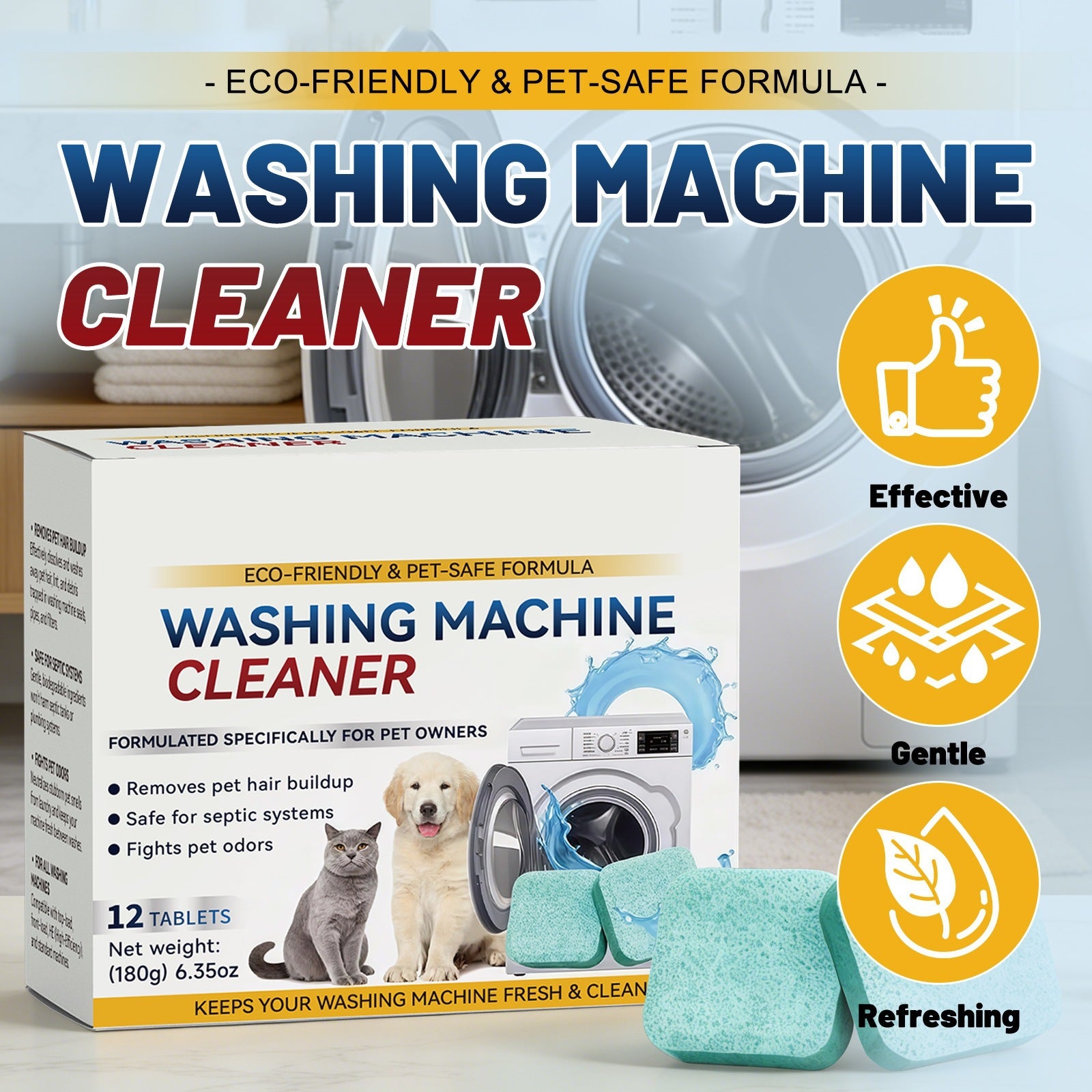 Pet safe Washing Machine Cleaner Tablets
