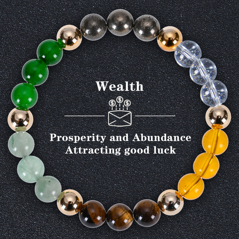 Money Bracelet with Black Onyx and Tiger's Eye