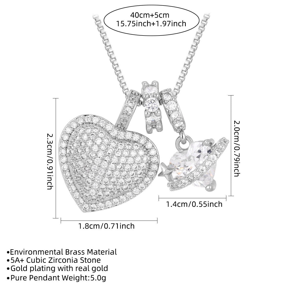 Women's Heart Charm Necklace
