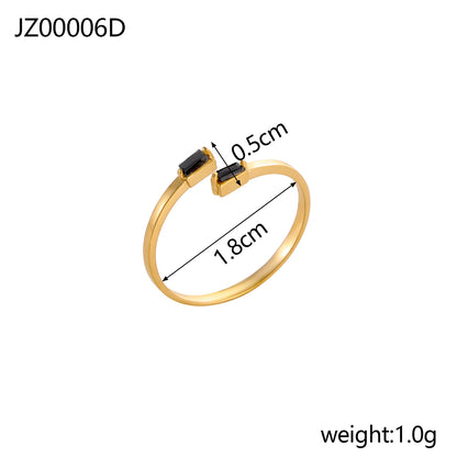 14K Gold Plated Adjustable Emerald Birthstone Ring｜Personalized Double Birthstone Ring