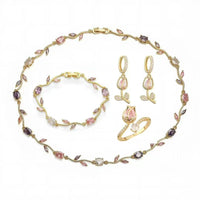 Gold - Purple Pink & White
