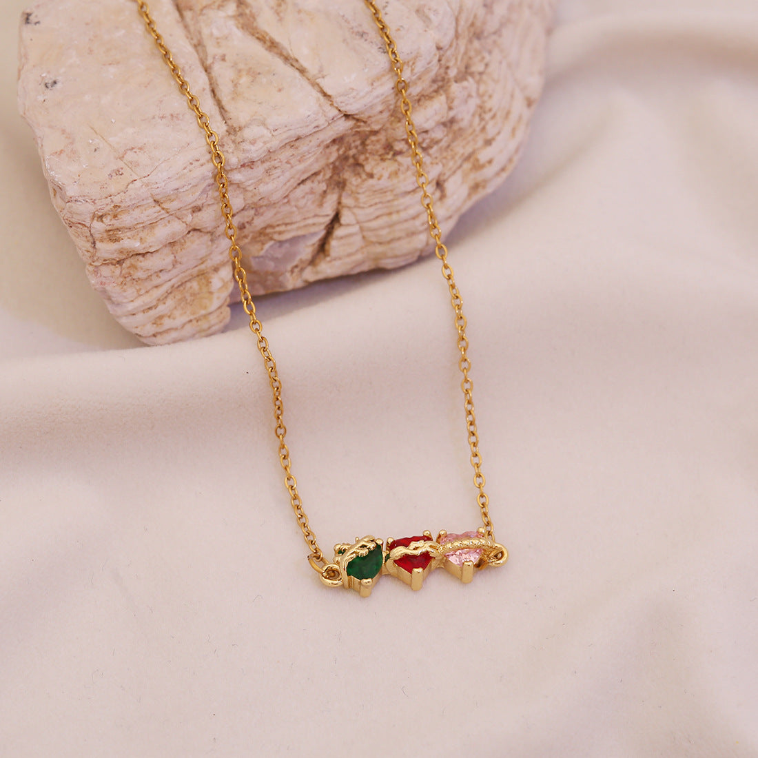 Three Sacred Hearts Necklace & Bracelet