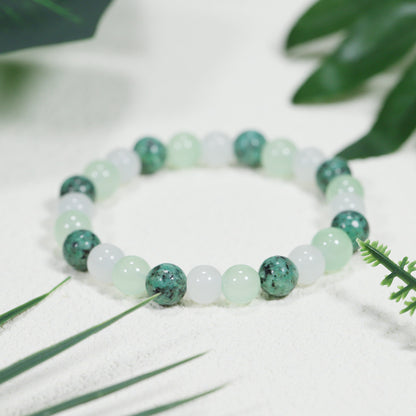 Dream in Bloom Green & White Crystal Bracelet