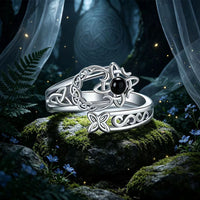 White Gold Black Agate