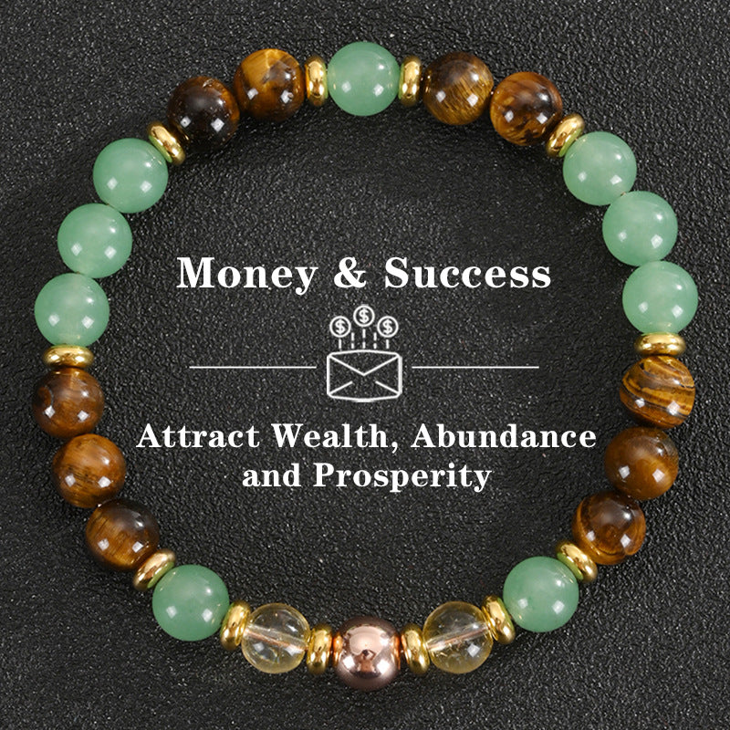 Money Bracelet with Black Onyx and Tiger's Eye