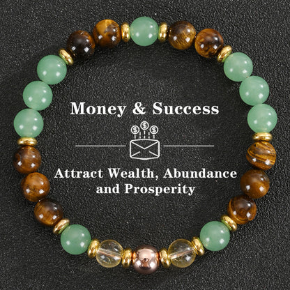 Money Bracelet with Black Onyx and Tiger's Eye