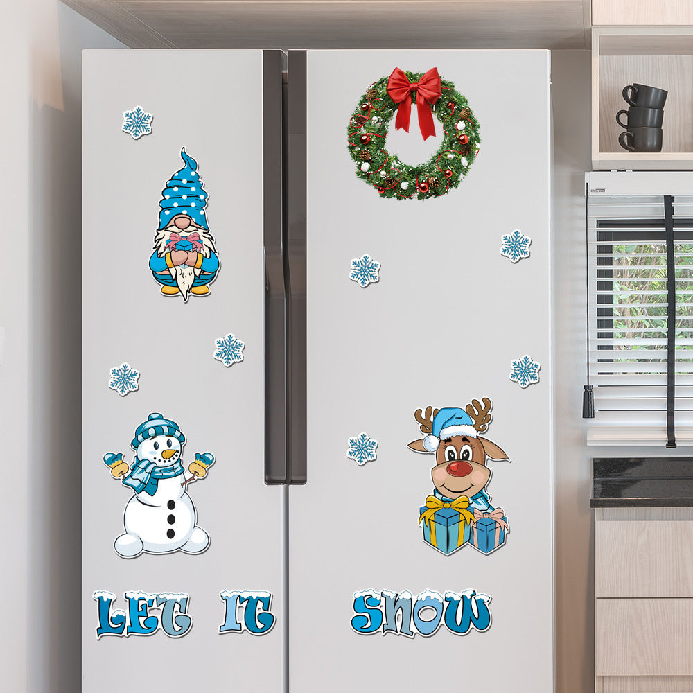 Christmas Refrigerator Magnets, DIY Fridge Santa Reindeer Snowman for Fridge Garage Kitchen Metal Door Christmas Decoration
