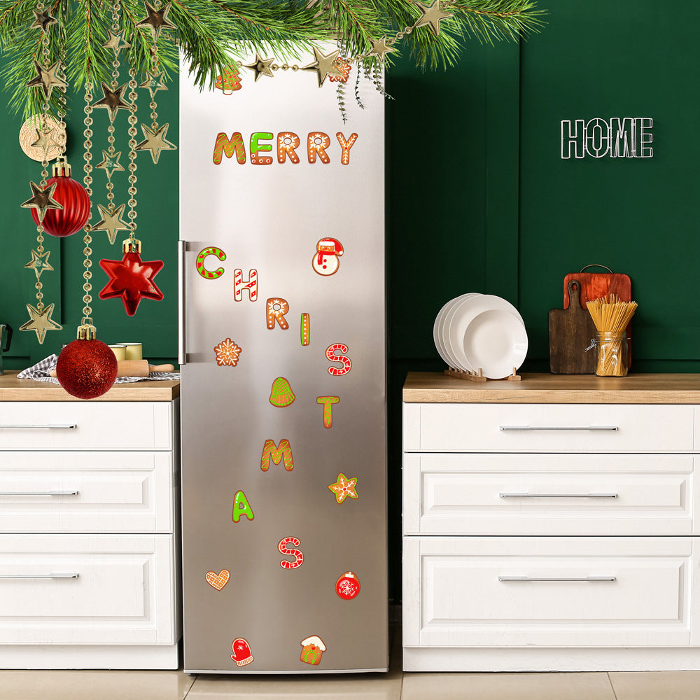 Christmas Refrigerator Magnets, DIY Fridge Santa Reindeer Snowman for Fridge Garage Kitchen Metal Door Christmas Decoration