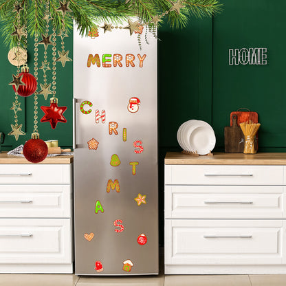 Christmas Refrigerator Magnets, DIY Fridge Santa Reindeer Snowman for Fridge Garage Kitchen Metal Door Christmas Decoration