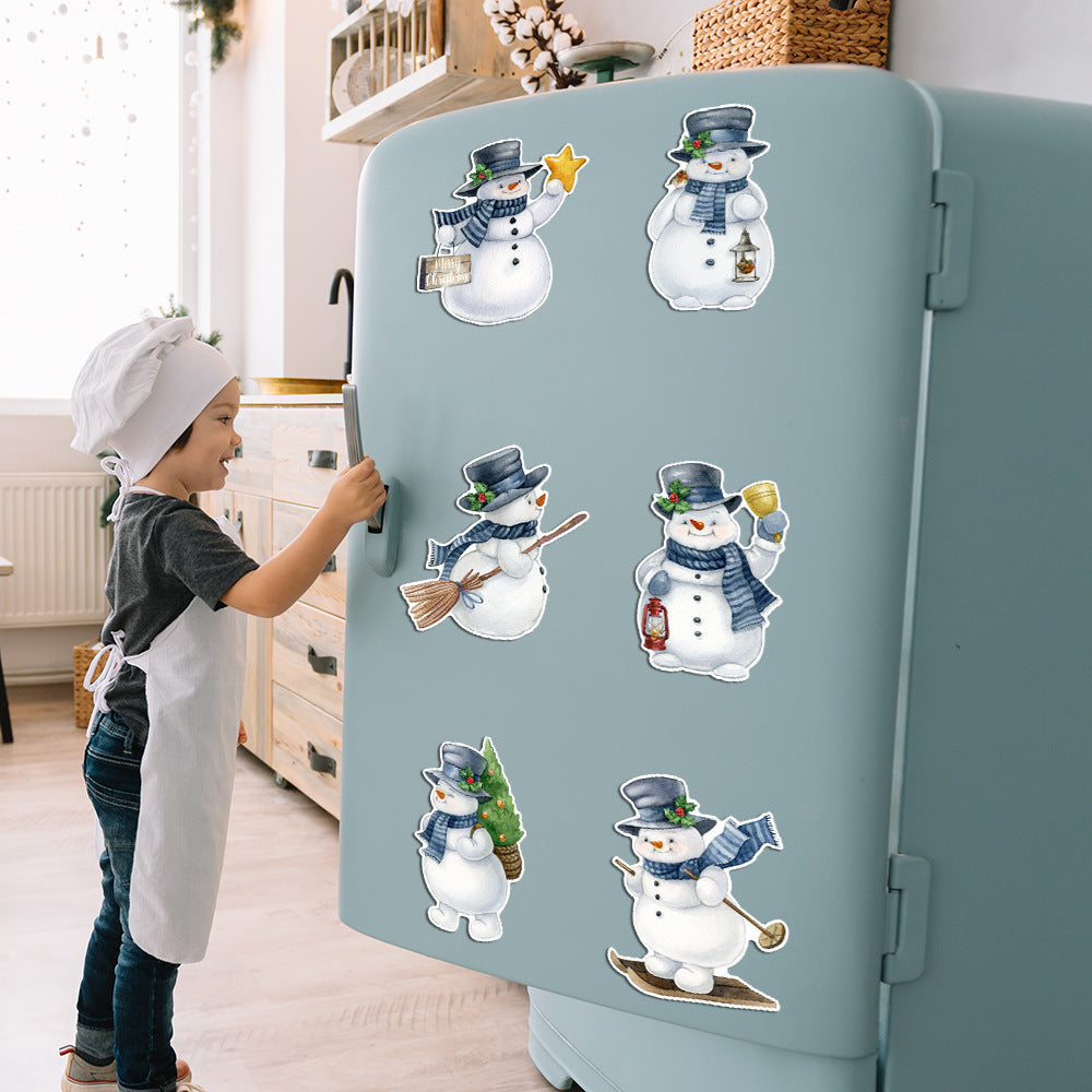 Christmas Refrigerator Magnets, DIY Fridge Santa Reindeer Snowman for Fridge Garage Kitchen Metal Door Christmas Decoration