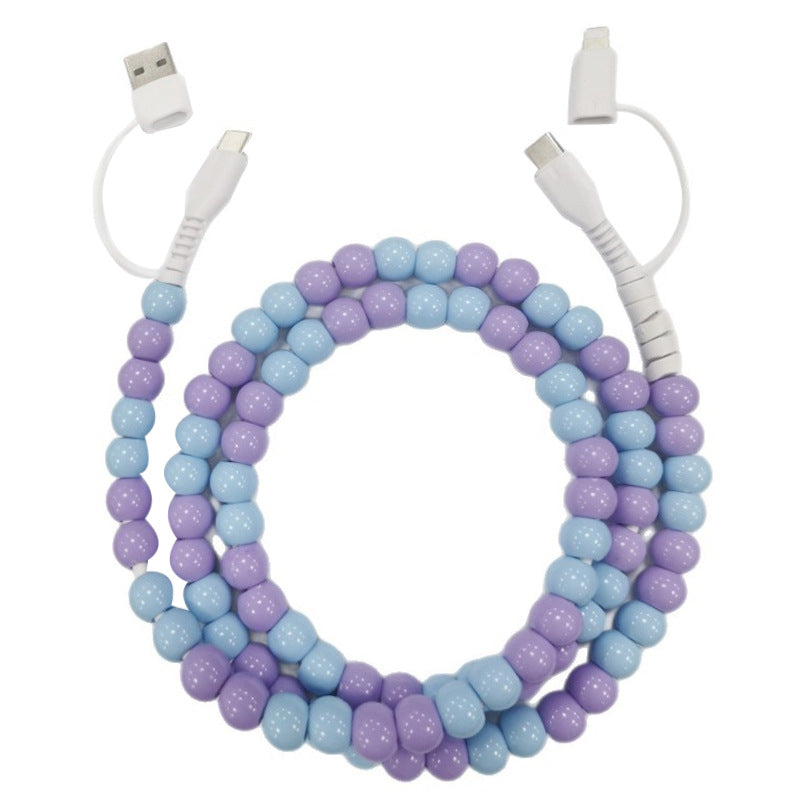 Four-in-One Stylish Pearl-Bead Shine Charging & Data Cable