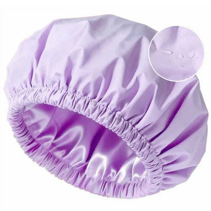 Satin-Lined Hair Protection Shower Cap