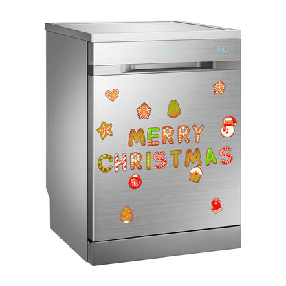 Christmas Refrigerator Magnets, DIY Fridge Santa Reindeer Snowman for Fridge Garage Kitchen Metal Door Christmas Decoration