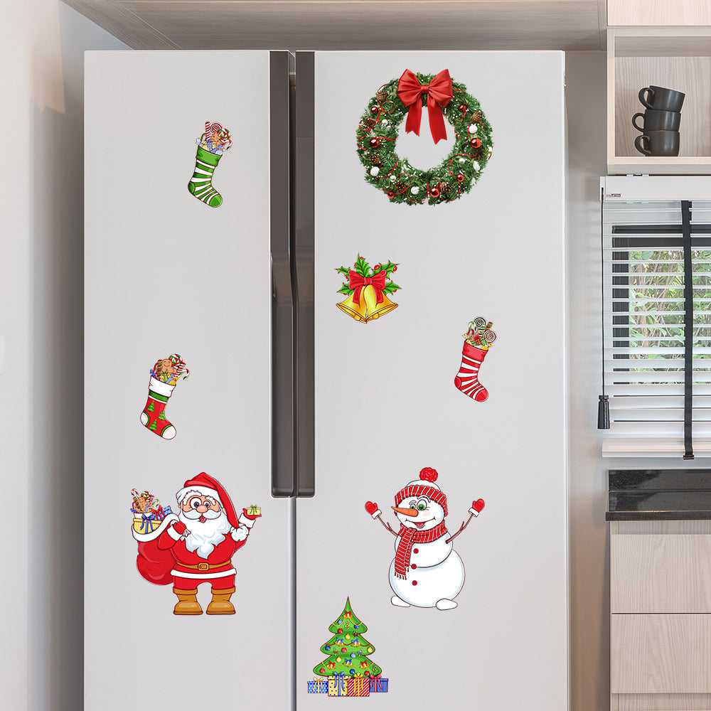 Christmas Refrigerator Magnets, DIY Fridge Santa Reindeer Snowman for Fridge Garage Kitchen Metal Door Christmas Decoration