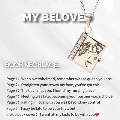 For Love - I Love You Book Necklace
