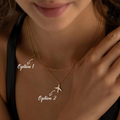 Airplane Necklace | 14-inch Collar Chain & 16-inch fashionable Chain