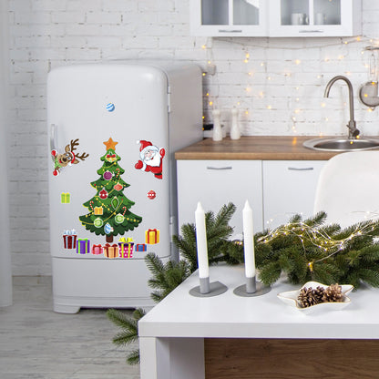 Christmas Refrigerator Magnets, DIY Fridge Santa Reindeer Snowman for Fridge Garage Kitchen Metal Door Christmas Decoration