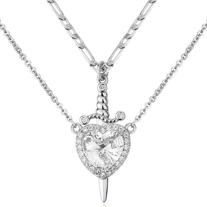Sacred Heart Dagger Necklace
