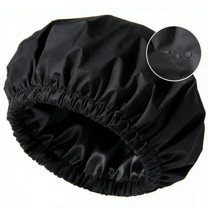 Satin-Lined Hair Protection Shower Cap
