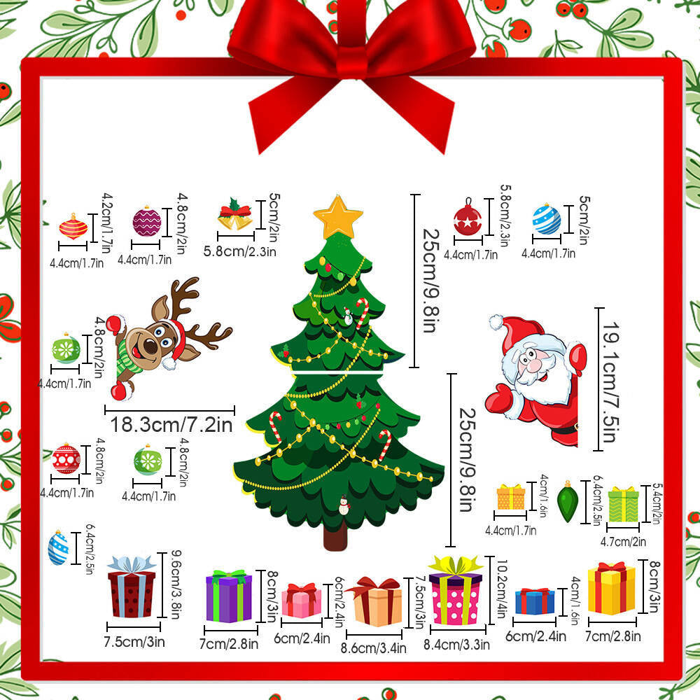 Christmas Refrigerator Magnets, DIY Fridge Santa Reindeer Snowman for Fridge Garage Kitchen Metal Door Christmas Decoration