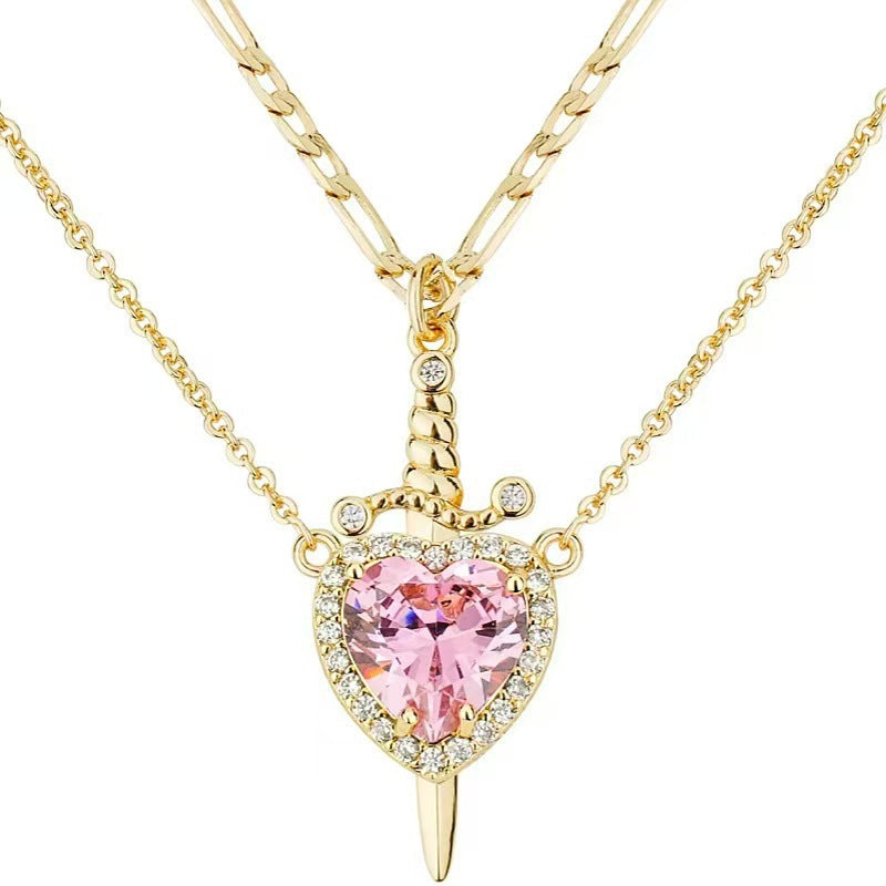 Sacred Heart Dagger Necklace