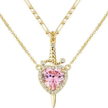 Sacred Heart Dagger Necklace
